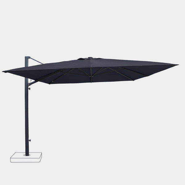 Sombrilla excentrica antiviento Mistral 3x4m - Estructura gris antracita