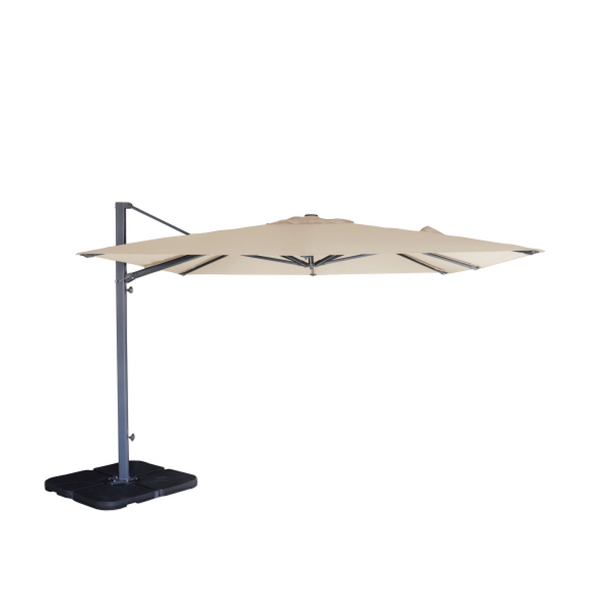 Sombrilla excentrica antiviento Mistral 3x3m - Estructura gris antracita