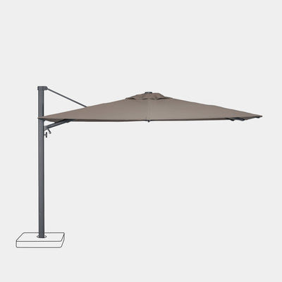 Sombrilla excentrica antiviento Mistral 3x4m - Estructura gris antracita