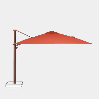 Sombrilla excentrica antiviento Mistral 3x4m - Estructura efecto madera
