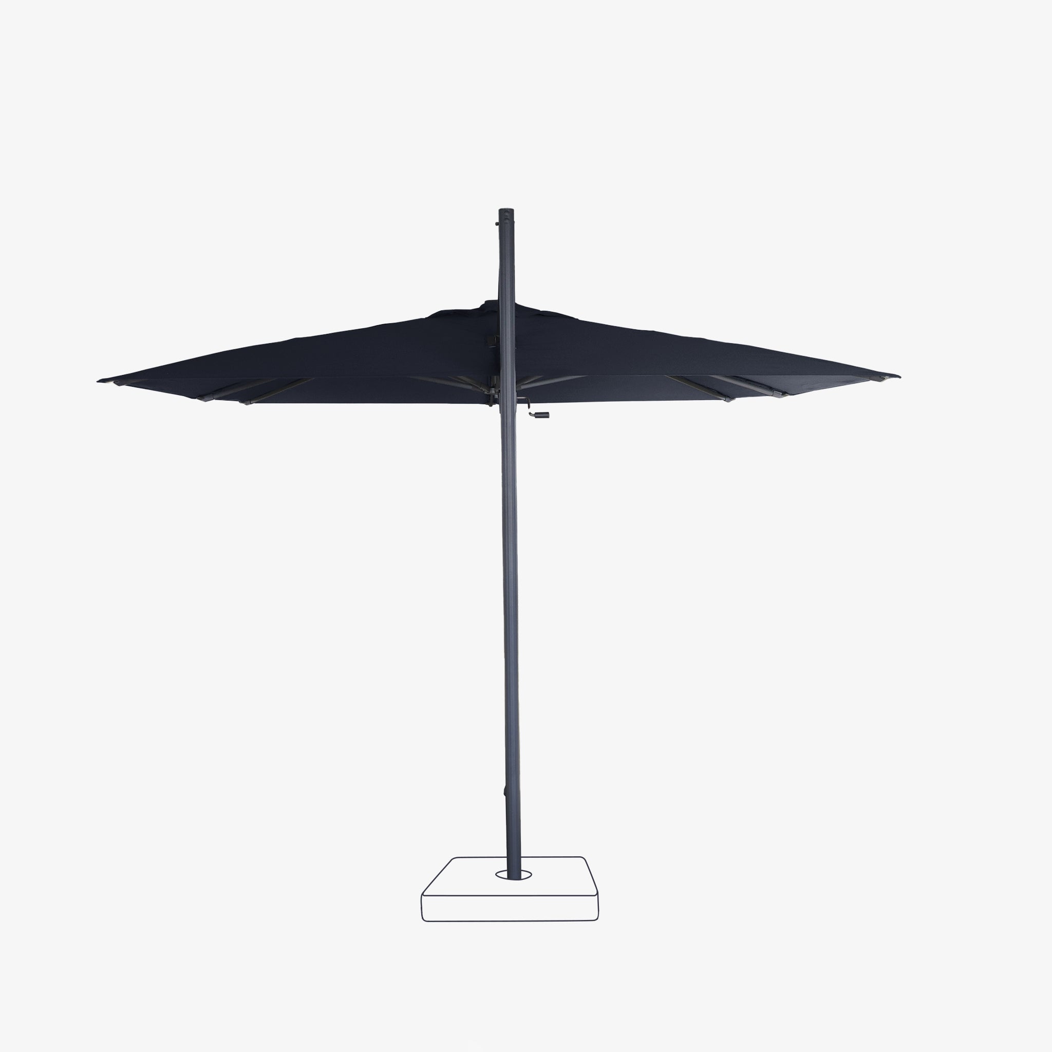 Sombrilla excentrica antiviento Mistral 3x3m - Estructura gris antracita