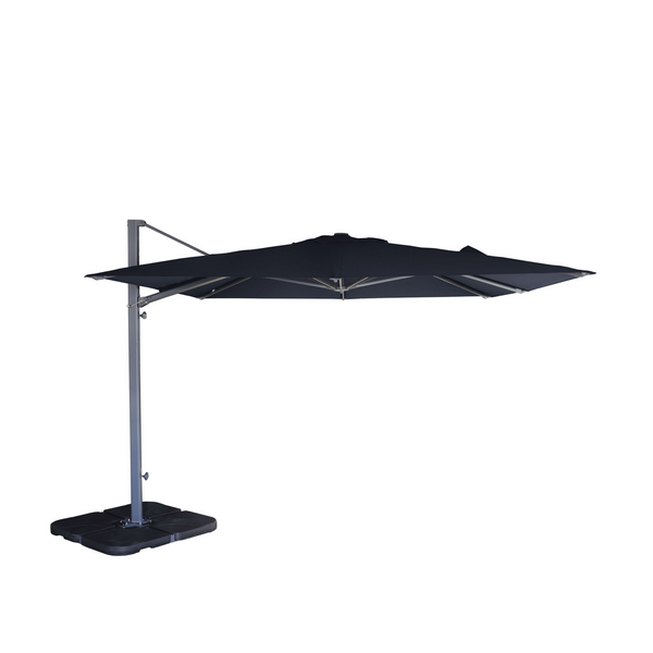 Sombrilla excentrica antiviento Mistral 3x3m - Estructura gris antracita