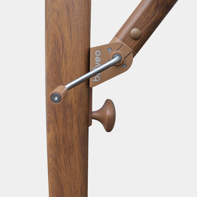 Sombrilla excentrica antiviento Mistral 3x3m - Estructura efecto madera