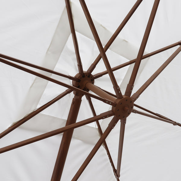 Sombrilla excentrica antiviento Mistral 3x3m - Estructura efecto madera