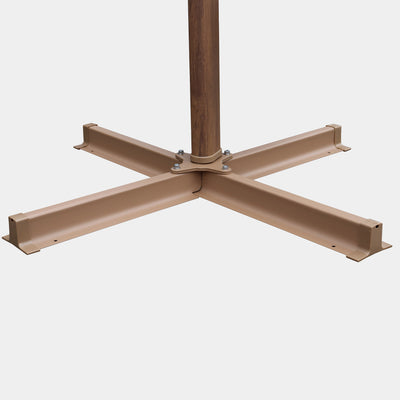 Sombrilla excentrica antiviento Mistral 3x3m - Estructura efecto madera