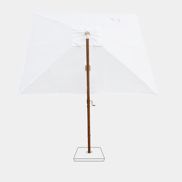 Sombrilla excentrica antiviento Mistral 3x3m - Estructura efecto madera