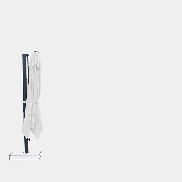 Sombrilla excentrica antiviento Mistral 3x3m - Estructura gris antracita