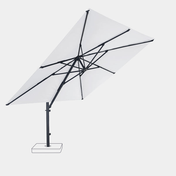 Sombrilla excentrica antiviento Mistral 3x3m - Estructura gris antracita