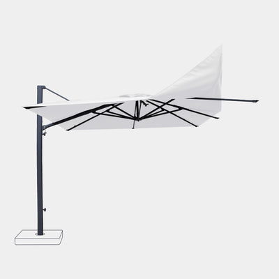 Sombrilla excentrica antiviento Mistral 3x3m - Estructura gris antracita