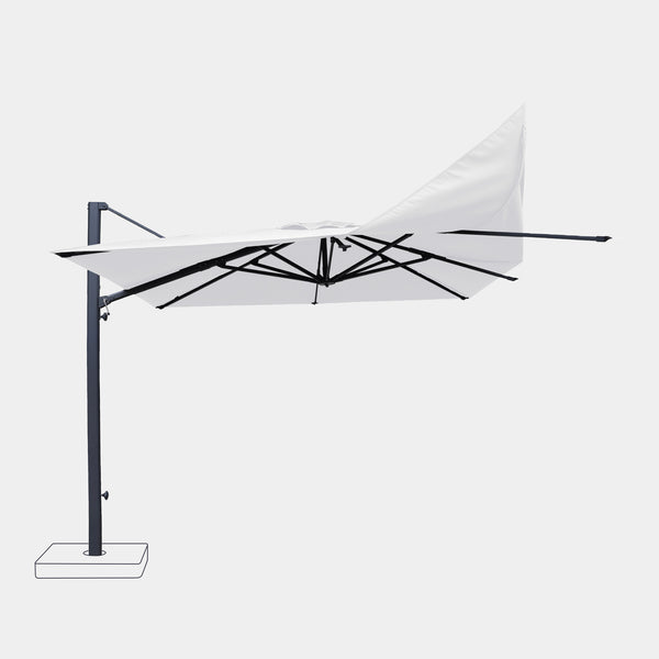 Sombrilla excentrica antiviento Mistral 3x3m - Estructura gris antracita