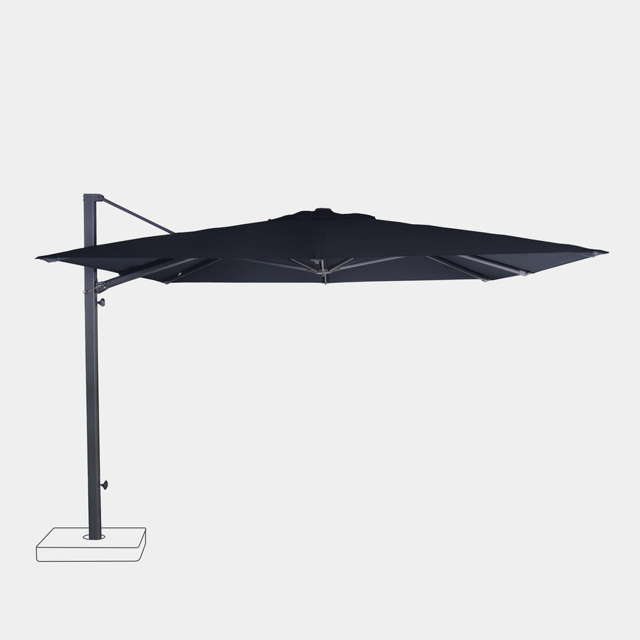 Sombrilla excentrica antiviento Mistral 3x3m - Estructura gris antracita