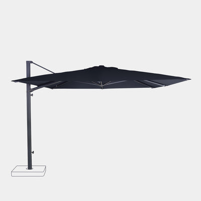 Sombrilla excentrica antiviento Mistral 3x3m - Estructura gris antracita