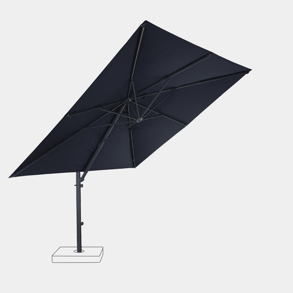 Sombrilla excentrica antiviento Mistral 3x3m - Estructura gris antracita