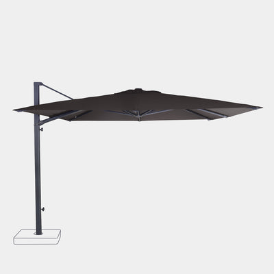 Sombrilla excentrica antiviento Mistral 3x3m - Estructura gris antracita