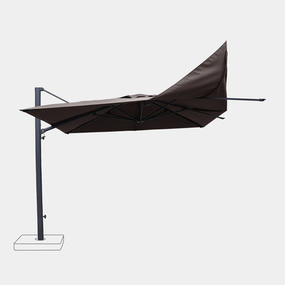 Sombrilla excentrica antiviento Mistral 3x3m - Estructura gris antracita