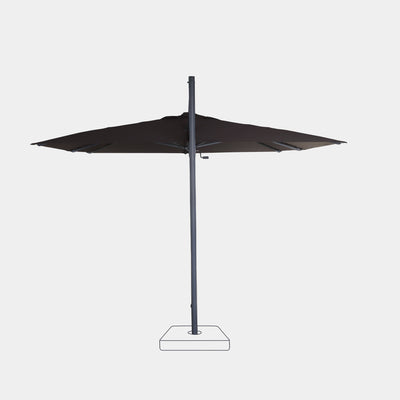 Sombrilla excentrica antiviento Mistral 3x3m - Estructura gris antracita