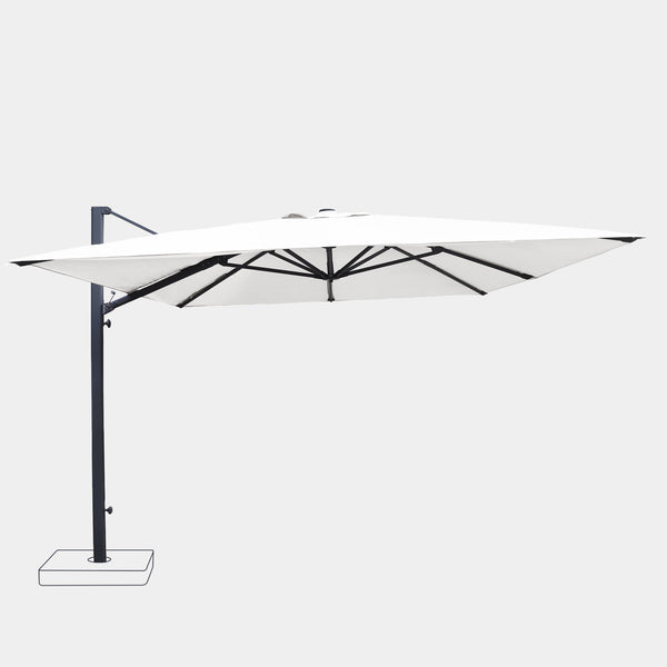 Sombrilla excentrica antiviento Mistral 3x4m - Estructura gris antracita