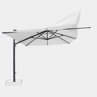 Sombrilla excentrica antiviento Mistral 3x4m - Estructura gris antracita