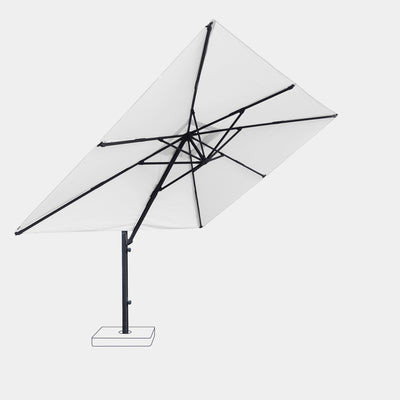 Sombrilla excentrica antiviento Mistral 3x4m - Estructura gris antracita