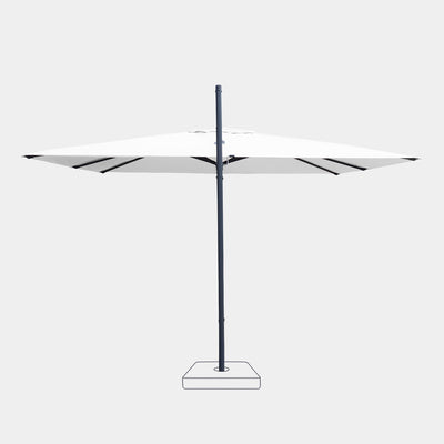 Sombrilla excentrica antiviento Mistral 3x4m - Estructura gris antracita