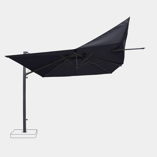 Sombrilla excentrica antiviento Mistral 3x4m - Estructura gris antracita