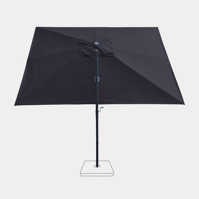 Sombrilla excentrica antiviento Mistral 3x4m - Estructura gris antracita