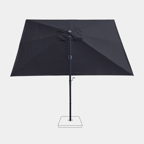 Sombrilla excentrica antiviento Mistral 3x4m - Estructura gris antracita