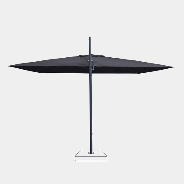 Sombrilla excentrica antiviento Mistral 3x4m - Estructura gris antracita