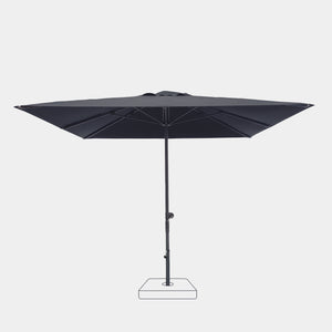 Sombrilla antiviento Aura 3x3m - Estructura gris antracita