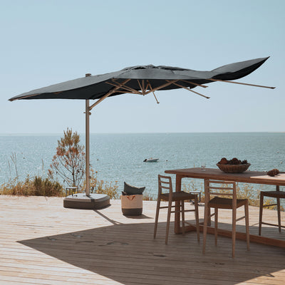 Sombrilla excentrica antiviento Mistral 3x3m - Estructura gris claro