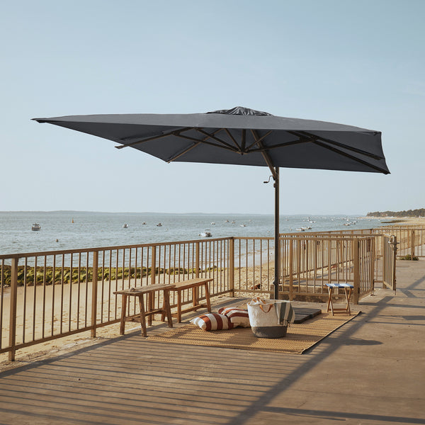 Sombrilla excentrica antiviento Mistral 3x3m - Estructura gris antracita