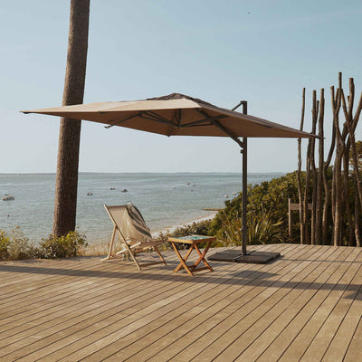 Sombrilla excentrica antiviento Mistral 3x3m - Estructura gris antracita