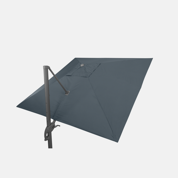 Sombrilla excentrica antiviento Mistral 3x3m & Base con ruedas Ponant