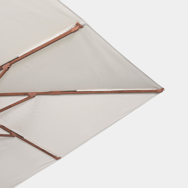 Sombrilla excentrica antiviento Mistral 3x3m - Estructura efecto madera