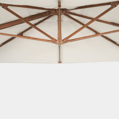 Sombrilla excentrica antiviento Mistral 3x3m - Estructura efecto madera