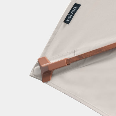 Sombrilla excentrica antiviento Mistral 3x3m - Estructura efecto madera