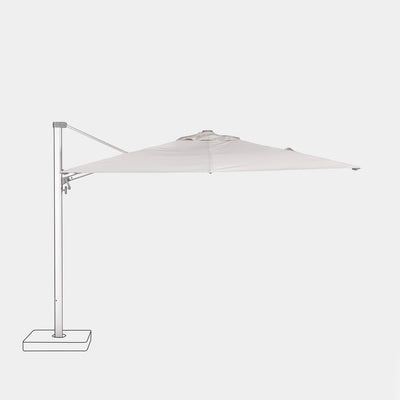 Sombrilla excentrica antiviento Mistral 3x3m - Estructura gris claro