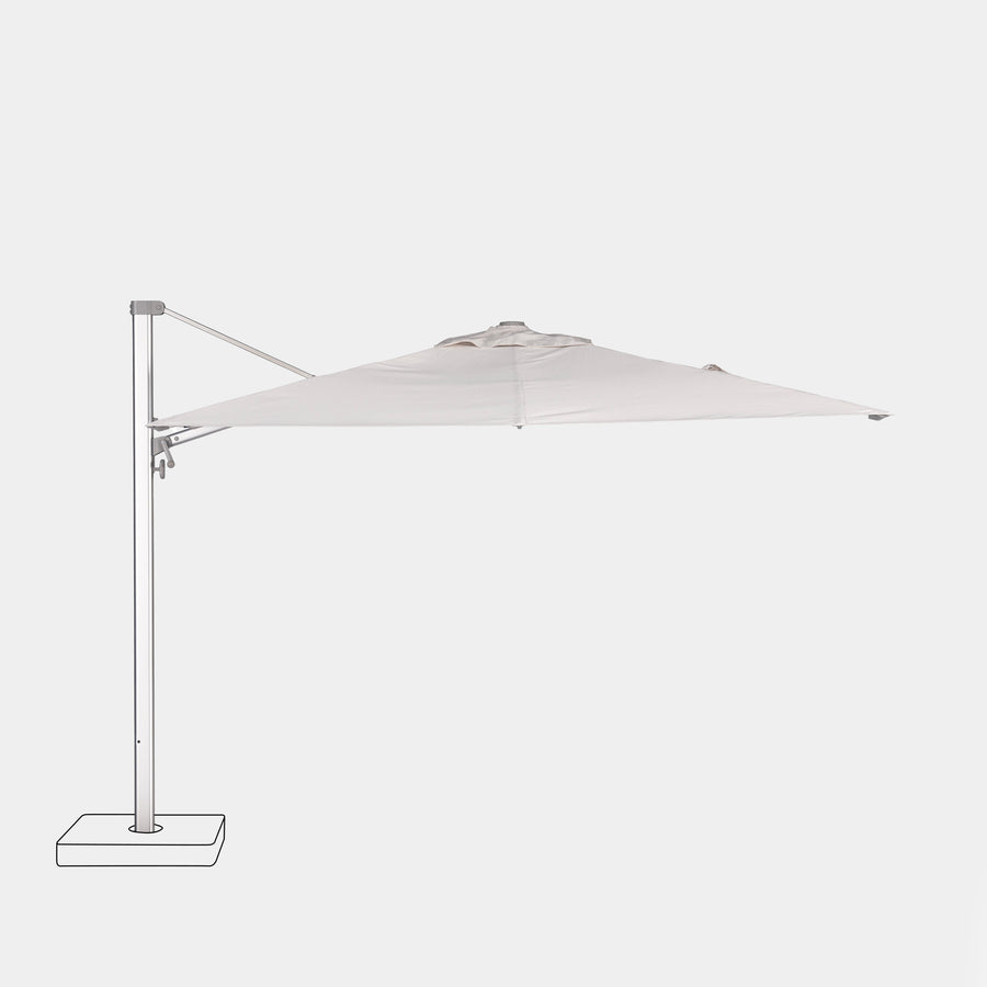 Sombrilla excentrica antiviento Mistral 3x3m - Estructura gris claro