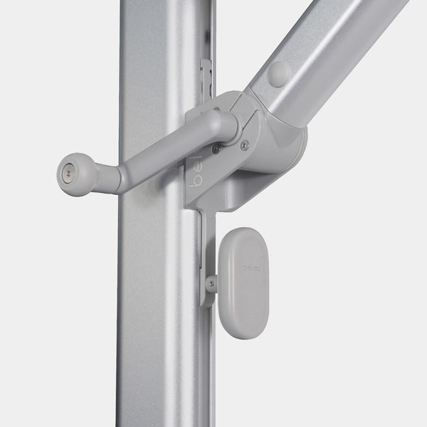 Sombrilla excentrica antiviento Mistral 3x3m - Estructura gris claro