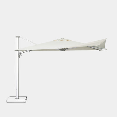 Sombrilla excentrica antiviento Mistral 3x3m - Estructura gris claro