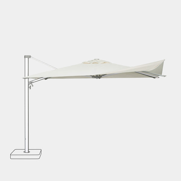 Sombrilla excentrica antiviento Mistral 3x3m - Estructura gris claro