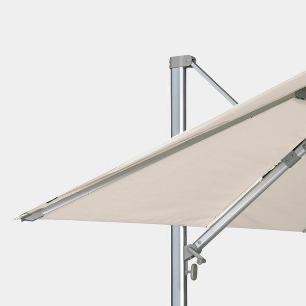 Sombrilla excentrica antiviento Mistral 3x3m - Estructura gris claro