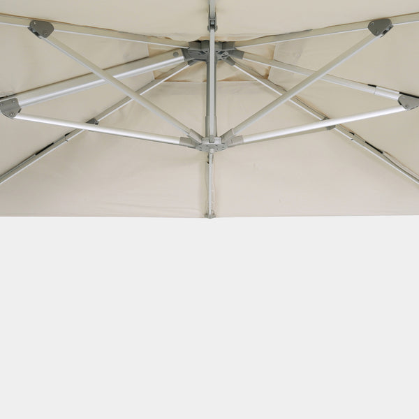 Sombrilla excentrica antiviento Mistral 3x3m - Estructura gris claro