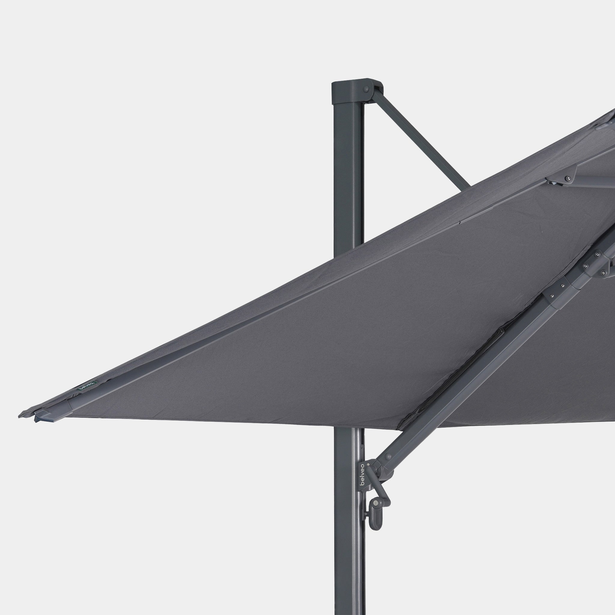 Sombrilla excentrica antiviento Mistral 3x3m - Estructura gris antracita