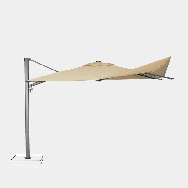 Sombrilla excentrica antiviento Mistral 3x3m - Estructura gris antracita