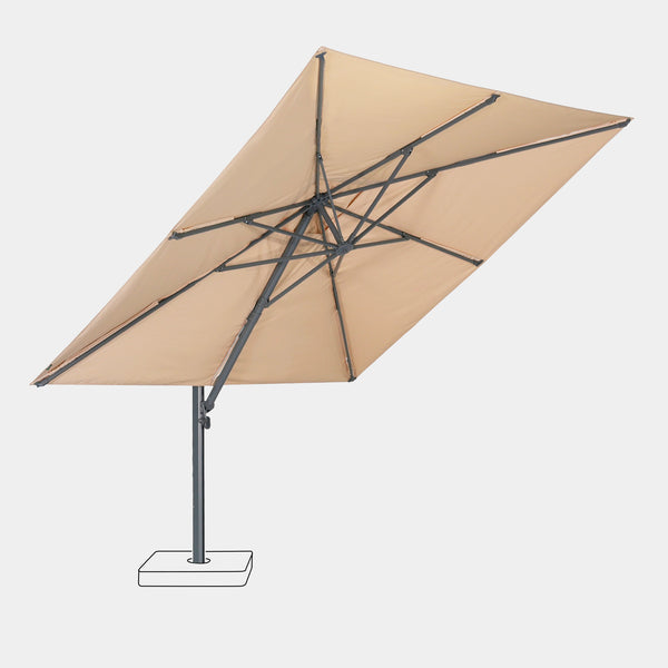 Sombrilla excentrica antiviento Mistral 3x3m - Estructura gris antracita