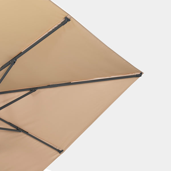 Sombrilla excentrica antiviento Mistral 3x3m - Estructura gris antracita