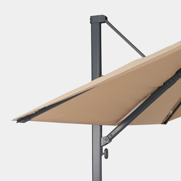 Sombrilla excentrica antiviento Mistral 3x3m - Estructura gris antracita