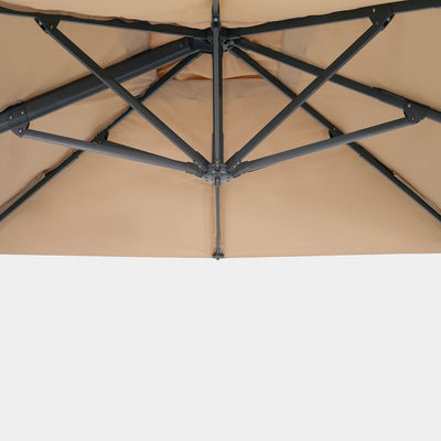 Sombrilla excentrica antiviento Mistral 3x3m - Estructura gris antracita