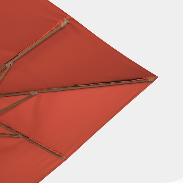 Sombrilla excentrica antiviento Mistral 3x3m - Estructura efecto madera